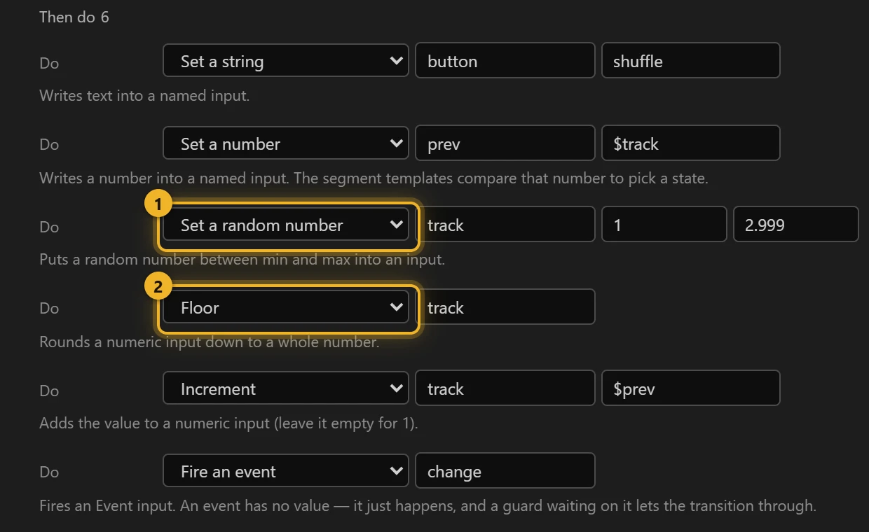 The Shuffle button's interaction