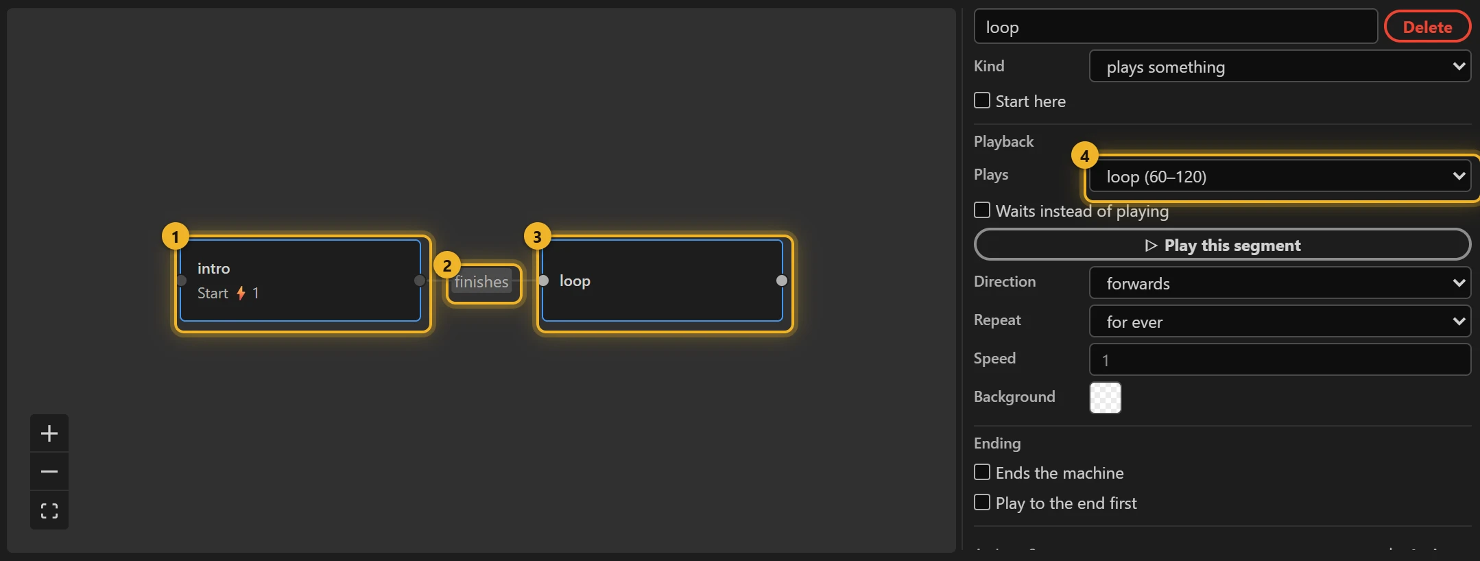The Intro → loop machine