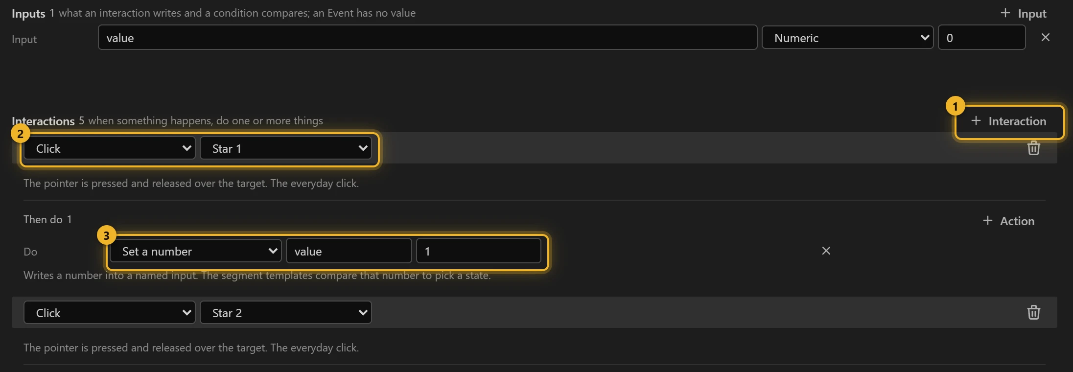 One click per star